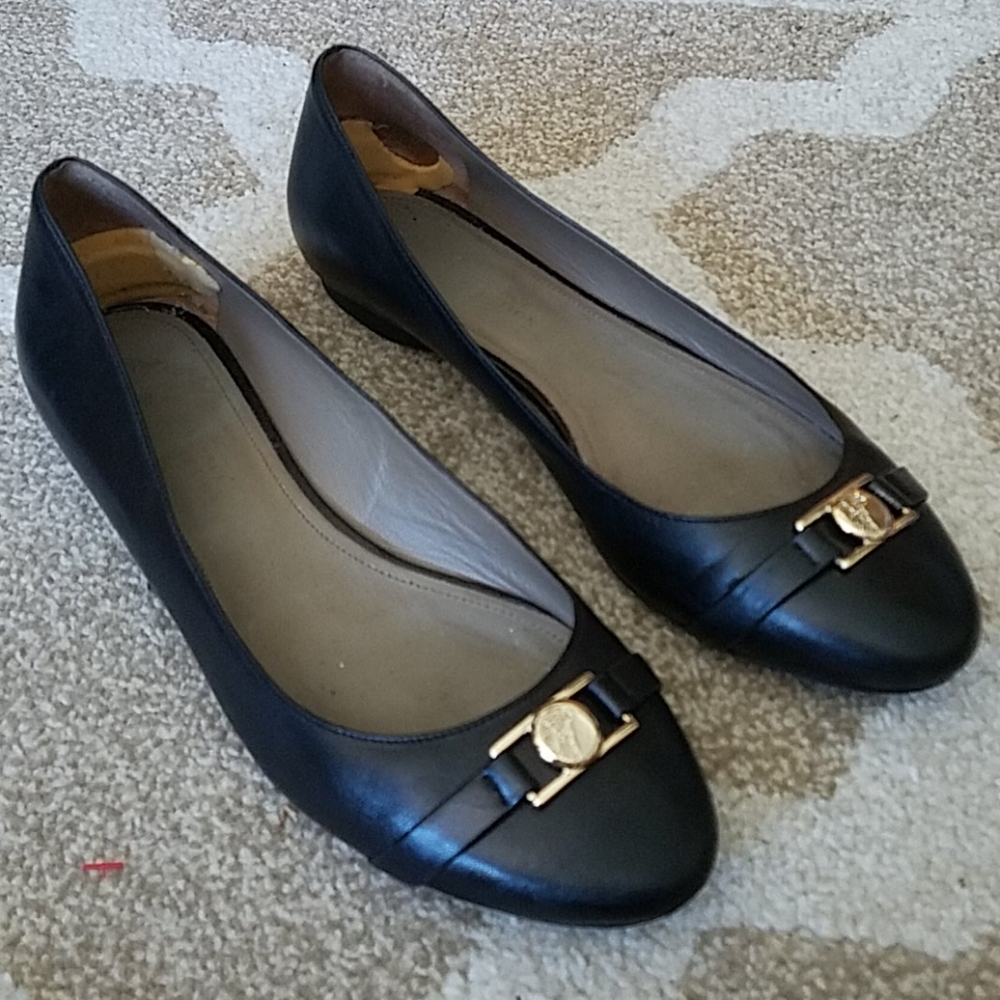 Versace Collection Leather Ballet Flats